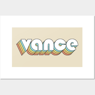 Vance - Retro Rainbow Typography Faded Style Posters and Art